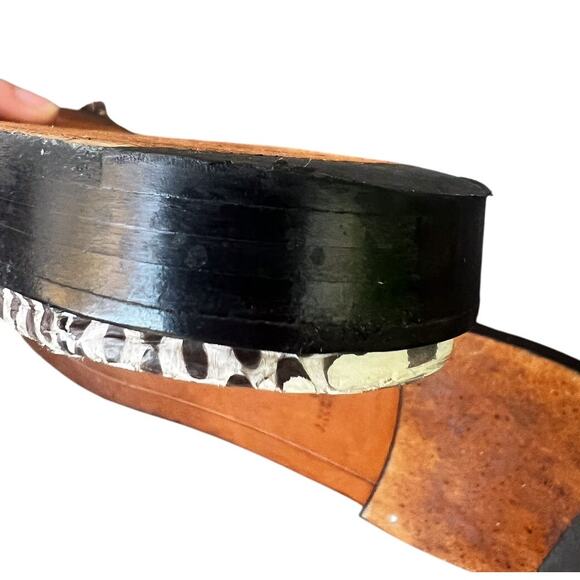 Givenchy Paris Snakeskin Leather Slide Sandals Brown Ivory Size 39 - Picture 7 of 8